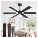 FANBULOUS 52" CEILING FAN NO LIGHT WITH REMOTE, DU