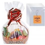 YUIICAOV 6PCS EXTRA LARGE CELLOPHANE BAGS, 30X40 I