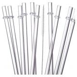 24 PACK, HIGHLY TRANSPARENT REUSABLE PLASTIC STRAW