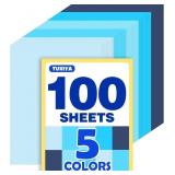 TUXIYA 100 SHEETS 8.5" X 11" COLORED CARDSTOCK, 5