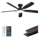 52 INCH CEILING FANS WITH LIGHTS, APP & REMOTE CON