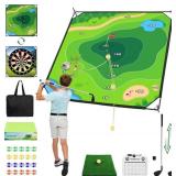GOLF CHIPPING GAME MAT, 59X59 INCH DOUBLE SIDED GO