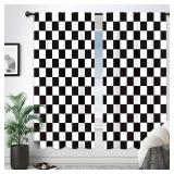 CHECKERED BLACK WHITE BOYS ABSTRACT CAR LIVING ROO