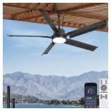$140 56" OUTDOOR CEILING FAN WITH LIGHTS IP65 WATE