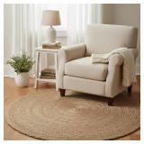 FRELISH DECOR HANDWOVEN JUTE AREA RUG - 5 FEET ROU