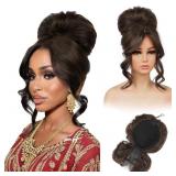 REECHO MESSY BUN HAIR PIECE WITH BANGS ï¿½ 2-IN-1 DR