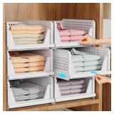 UPGRADED CLOSET ORGANIZERS AND STORAGE, STACKABLE