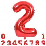 TONIFUL 40 INCH RED NUMBER 2 BALLOONS LARGE FOIL 2