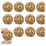 12PCS 1.2 INCH GOLD WICKER RATTAN BALLS FADE RESIS