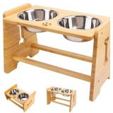 HTB ELEVATED DOG BOWLS, ADJUSTABLE PET BOWL STAND,