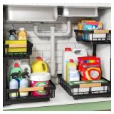 KITSTORACK UNDER SINK ORGANIZER, 2 TIER UNDER THE