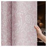 FLORAL JACQUARD BLACKOUT CURTAINS 108 INCHES LONG