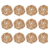 MECCANIXITY 12 PCS WICKER RATTAN BALLS DECORATIVE