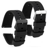 2 PCS SILICONE WATCH BANDS, QUICK RELEASE SOFT RUB