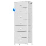FURNULEM WHITE TALL DRESSER FOR BEDROOM, CHEST OF
