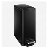 SLIM BATHROOM TRASH CAN WITH LID SOFT CLOSE, 2.6 G