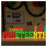 GANEEN 17 PCS LIGHTED JUNETEENTH TABLE DECORATION