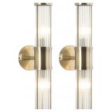 $166 BRUSHED BRONZE WALL SCONCES SET OF TWO, BATHR