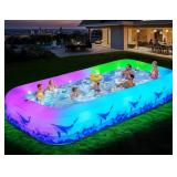 $130 LARGE INFLATABLE SWIMMING POOL WITH LIGHT, 12