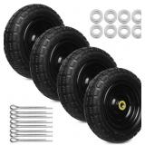 10 INCH SOLID RUBBER TIRES, 4.10/3.50-4 TIRE AND F