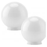 2 PCS WHITE ACRYLIC REPLACEMENT GLOBE, 6X6X3 INCH