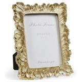 CUSPIN 5X7 PICTURE FRAME GOLD VINTAGE PALM LEAF TE