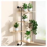 DELLAN 4-TIER WINDOW PLANT SHELVES, ROTATING WALL