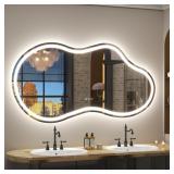 $280 60X32 INCH IRREGULAR LED BATHROOM MIRROR WITH