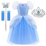 AOLLIYA PRINCESS DRESSES FOR GIRLS PUFF SLEEVES PR