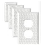 SWITCH PLATES OUTLET COVERS, 4-PACK PURE WHITE MET