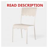 1 LOT (2) SCALLOP SLAT OUTDOOR ARMLESS PATIO DININ