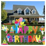URATOT 10 PIECES HAPPY BIRTHDAY LAWN YARD SIGNS WI