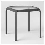 GLASS PATIO SIDE TABLE - BLACK - ROOM ESSENTIALSï¿½