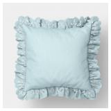 1 LOT (2) 26"X26" EYELET RUFFLE OUTDOOR THROW PILL