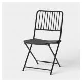 1 LOT (2) WIRE BACK OUTDOOR PATIO CHAIR BLACK - RO