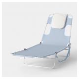 FOLDING BEACH TANNING CHAIR LIGHT BLUE - ROOM ESSE
