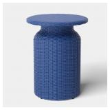$175 21.65" ALL-WEATHER WICKER ROUND MONOCHROMATIC