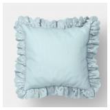 1 LOT OF 3-26"X26" EYELET RUFFLE OUTDOOR THROW PIL