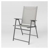 SLING FOLDING PATIO CHAIR TAN - ROOM ESSENTIALSï¿½