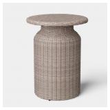 $175 21.65" ALL-WEATHER WICKER ROUND MONOCHROMATIC