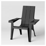 1 LOT (2) RESIN STACKABLE ADIRONDACK CHAIR BLACK -