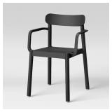 1 LOT (2) ELBA OUTDOOR PATIO STACK DINING CHAIR BL