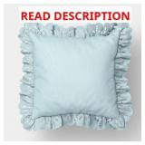 1 LOT (2) 26"X26" EYELET RUFFLE OUTDOOR THROW PILL