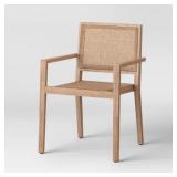 WOOD CANING STACKABLE PATIO CHAIR BROWN - THRESHOL