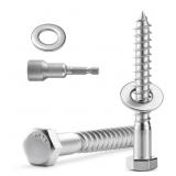 8 SETS 3/8" X 3" HEX HEAD LAG SCREWS BOLTS WITH FL