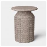 $175 21.65" ALL-WEATHER WICKER ROUND MONOCHROMATIC