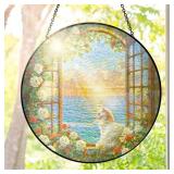 FLAGWIX CAT GIFTS FOR WOMEN - STAINED GLASS WINDOW