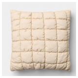 19"X19" QUILTED SOLID PILLOW KHAKI - ROOM ESSENTIA