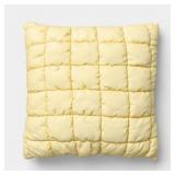 1 LOT OF 2-19"X19" QUILTED SOLID PILLOW YELLOW - R