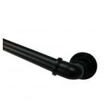 66"-120" WRAPAROUND PIPE CURTAIN ROD MATTE BLACK -